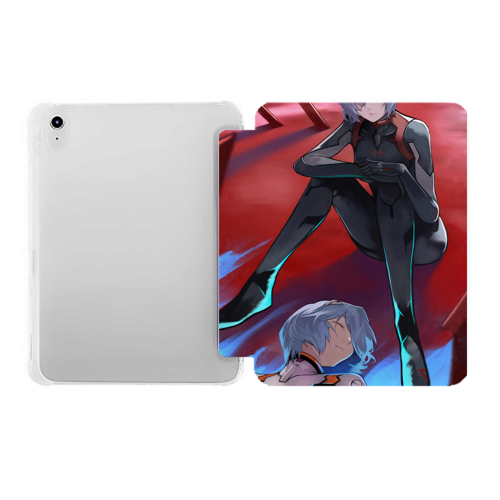 （画像用） EVA 新世紀エヴァンゲリオン IPad ケース ペン収納付き 三つ折りスタンド PUレザー×シリコン 対応機種9.5/10.5/10.9インチ